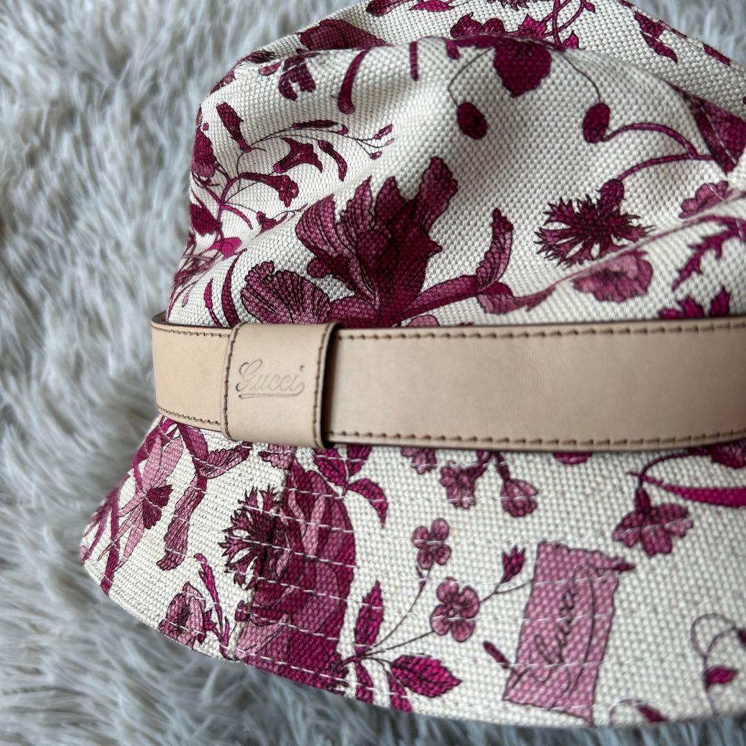 GUCCI グッチ フローラ 花柄 バケットハット 帽子 ハット ピンク