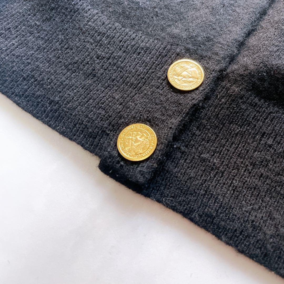 美品✨ドゥーズィエムクラス カシミヤ100% 金ボタン カーディガン ブラック