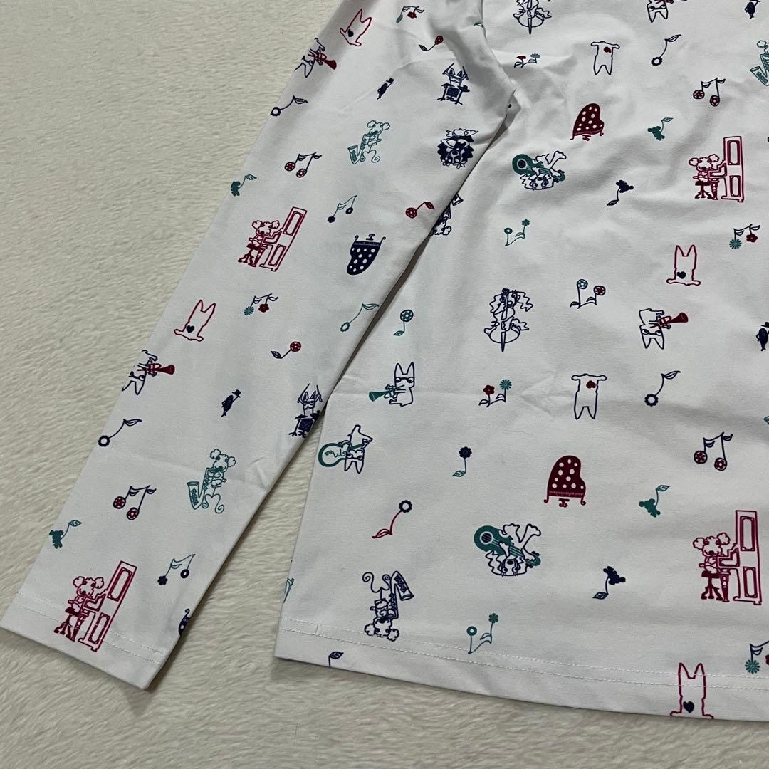 t1978 【mu sports】　ゴルフウェア　総柄　ハイネック　スポーツ　白