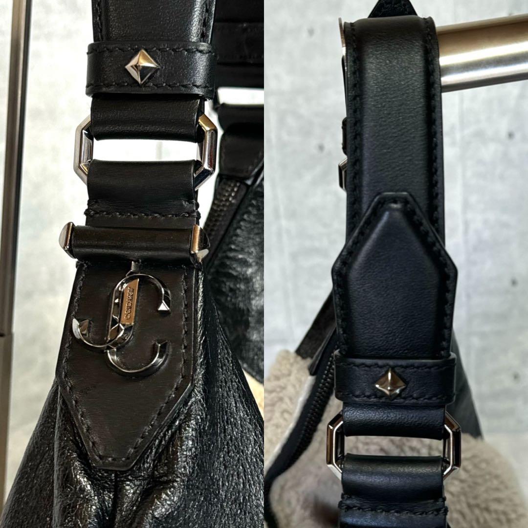 専用品JIMMY CHOO ANA HOBO/L シアリング ハンドバッグ