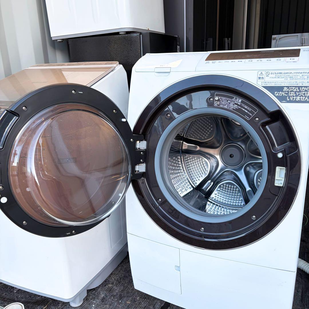 運搬取付無料！大容量！純正日立のホワイト・スマート電気乾燥洗濯機！完動品・超美品