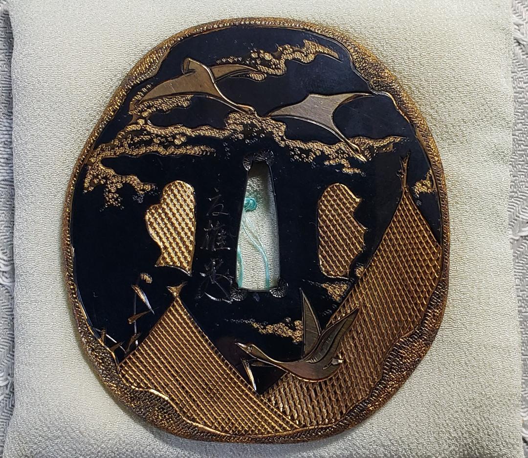 ★処分価格★◆加納夏雄 『壬午桜見の月』鍔◆検） 海野勝珉 後藤一乗 正阿弥勝義