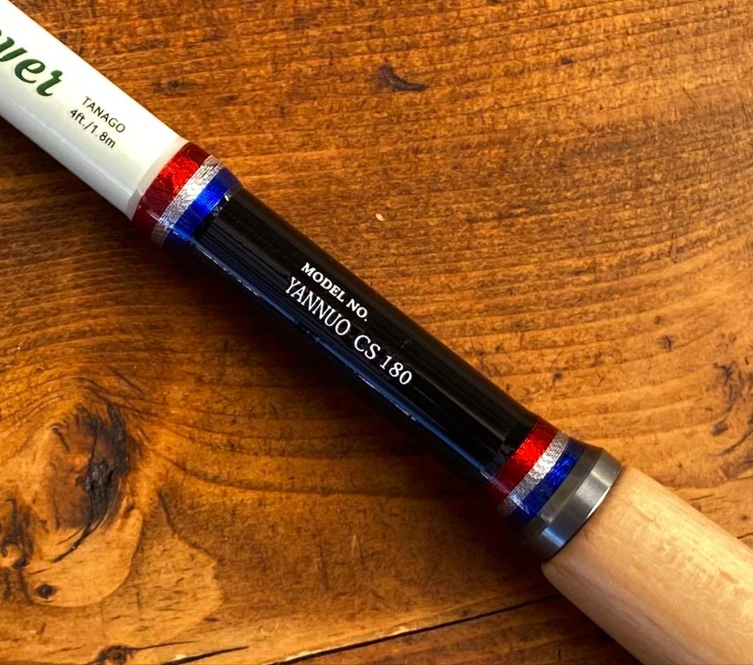 釣り竿セット　小物釣り竿　タナゴ竿　仕掛け180cm ウッドグリップ　仕掛け巻き