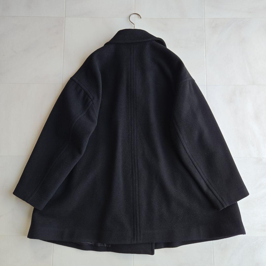 レサージュ SUPER120 ステンカラーショートコート ブラック