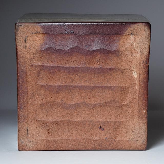 佐久間勝山　三島四方水指　共箱　茶道具　万古焼　松古窯　玄々斎好写