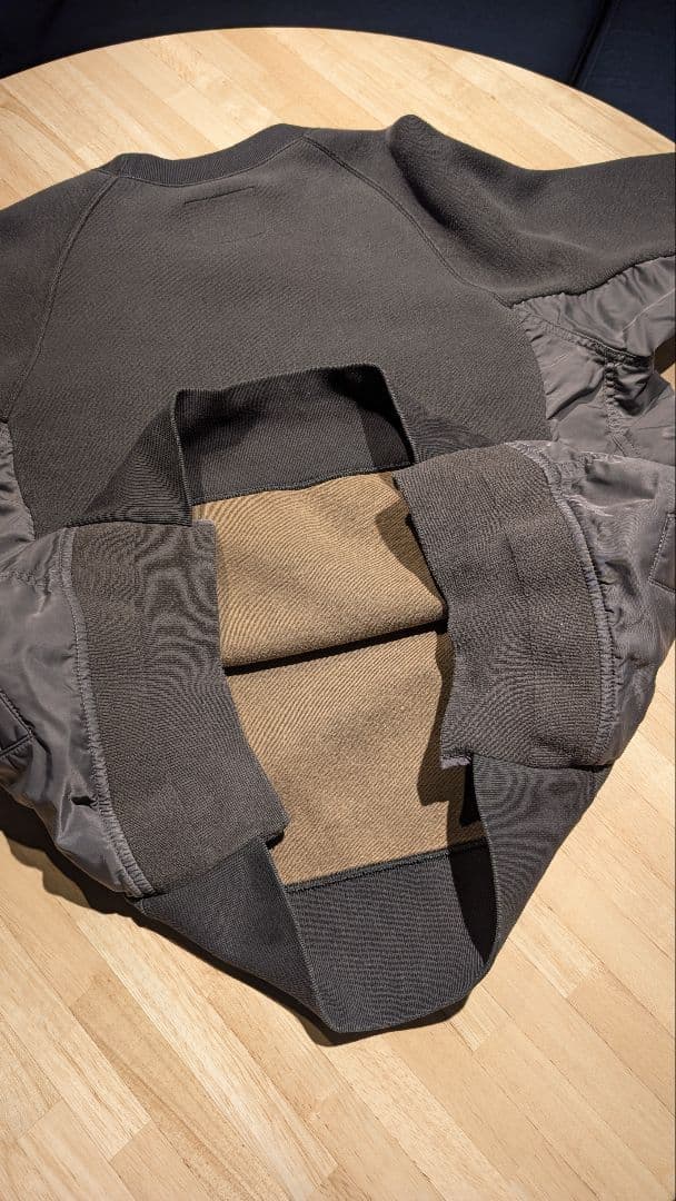 【サイズ3】Sacai NylonTwill スウェットシャツ グレー