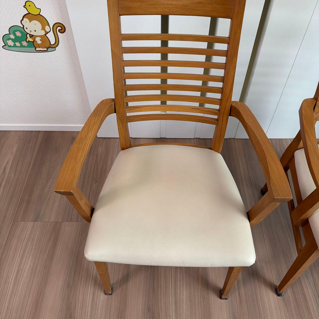 2脚値段！ニトリ ダイニングチェア ロレイン2 肘付き ライトブラウン　オシャレ