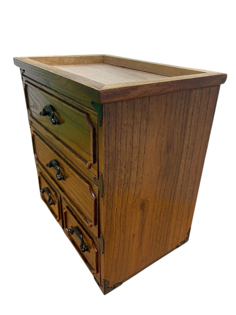 昭和レトロ 江戸タンス 三段四つ引き 未使用　ミニタンス