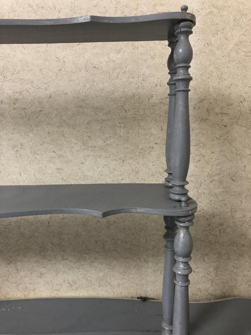 フランスアンティーク　シェルフ　飾り棚　ブルーグレー