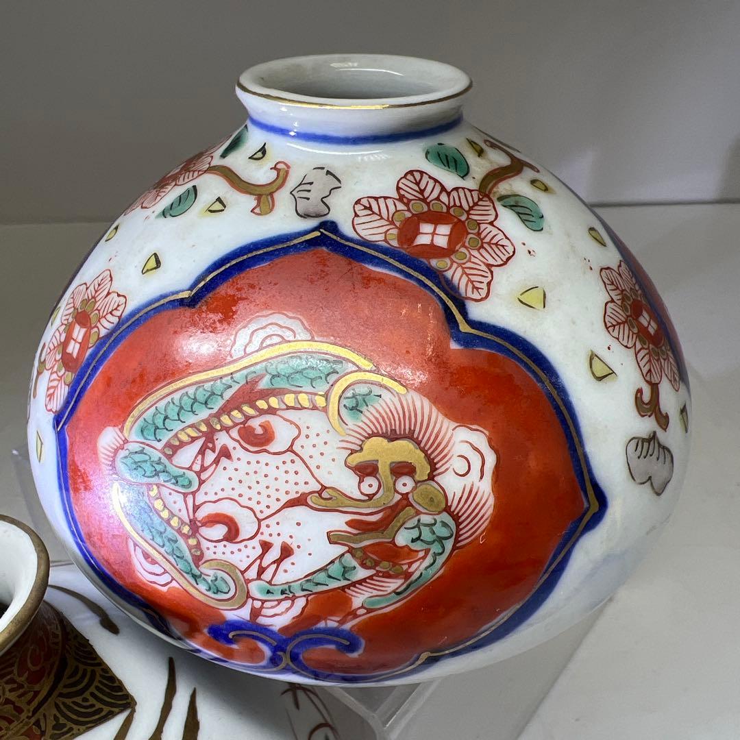 大聖寺伊万里・九谷焼 油壺　幅約10/9.5㎝　東Y8-0123①