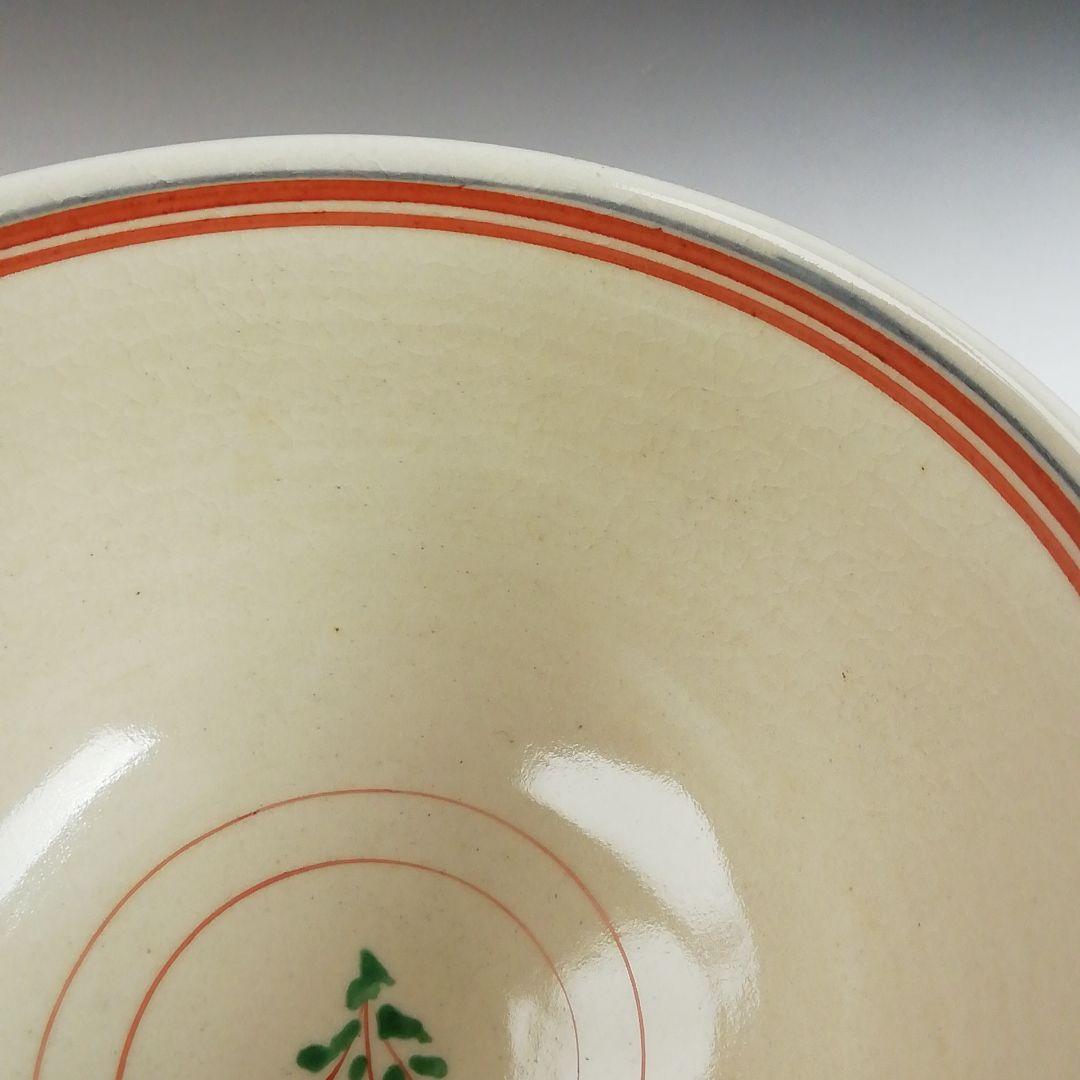 Ｔ８７６　茶碗　『赤絵安南手』『古曽部焼』『寒川義崇 造』　共箱　抹茶碗　茶道具