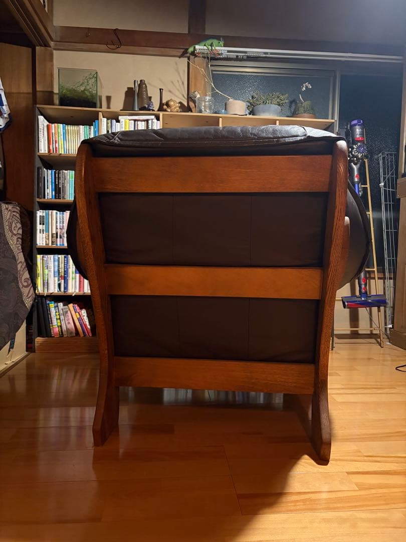 オランダ製 本革 1人掛けソファ ダークブラウン【引き取り限定/値段交渉可】