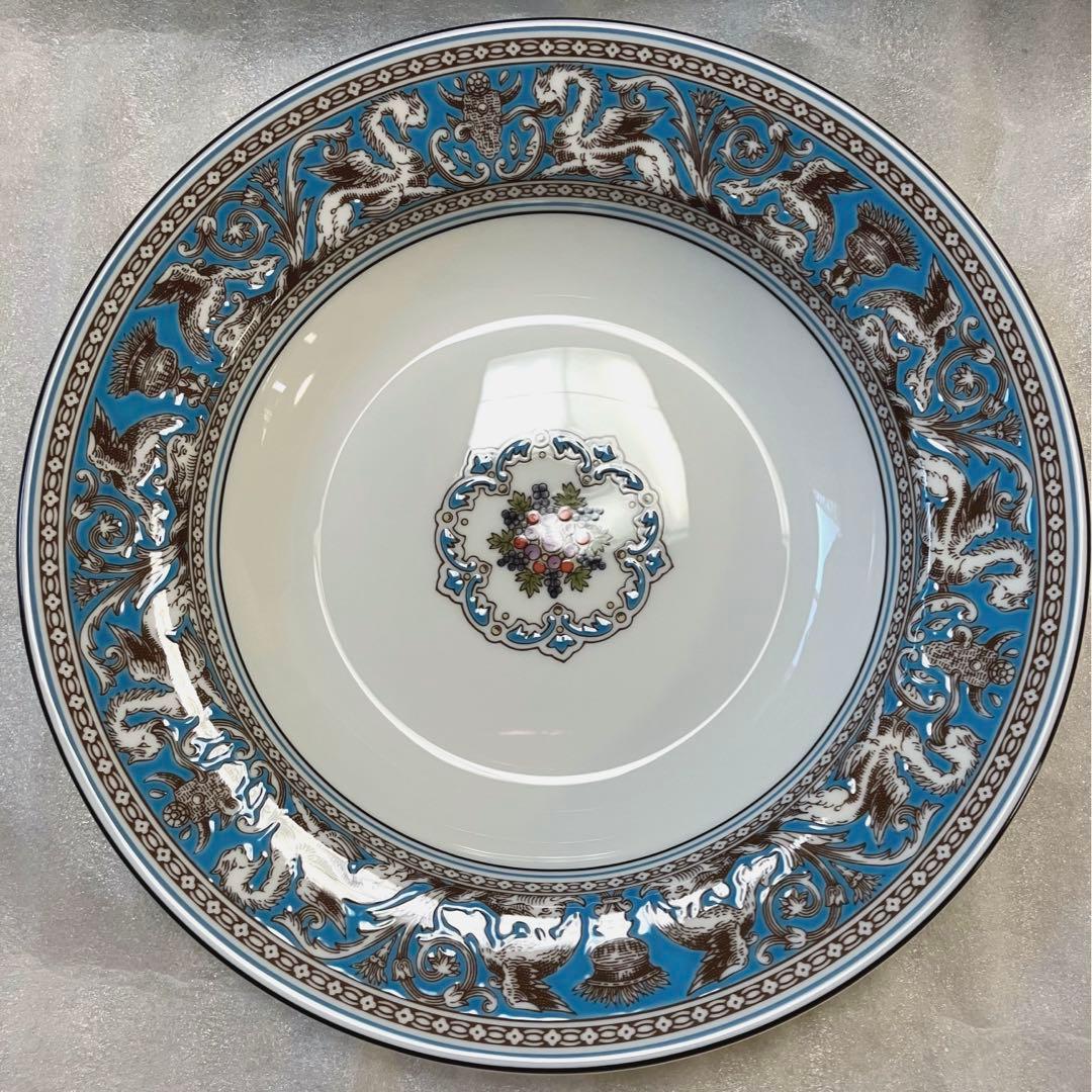 【新品・未使用】ウエッジウッド フロレンティーンターコイズ スーププレート２枚