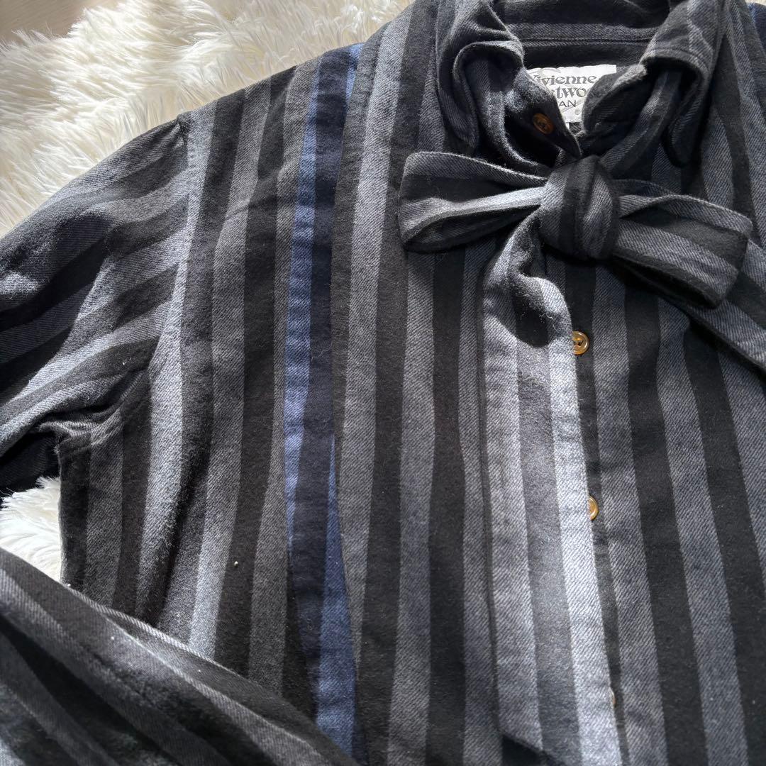 Vivienne Westwood MAN ストライプリボンシャツ サイズ：46