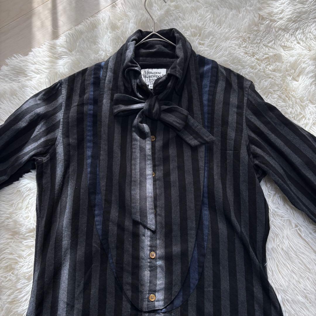 Vivienne Westwood MAN ストライプリボンシャツ サイズ：46