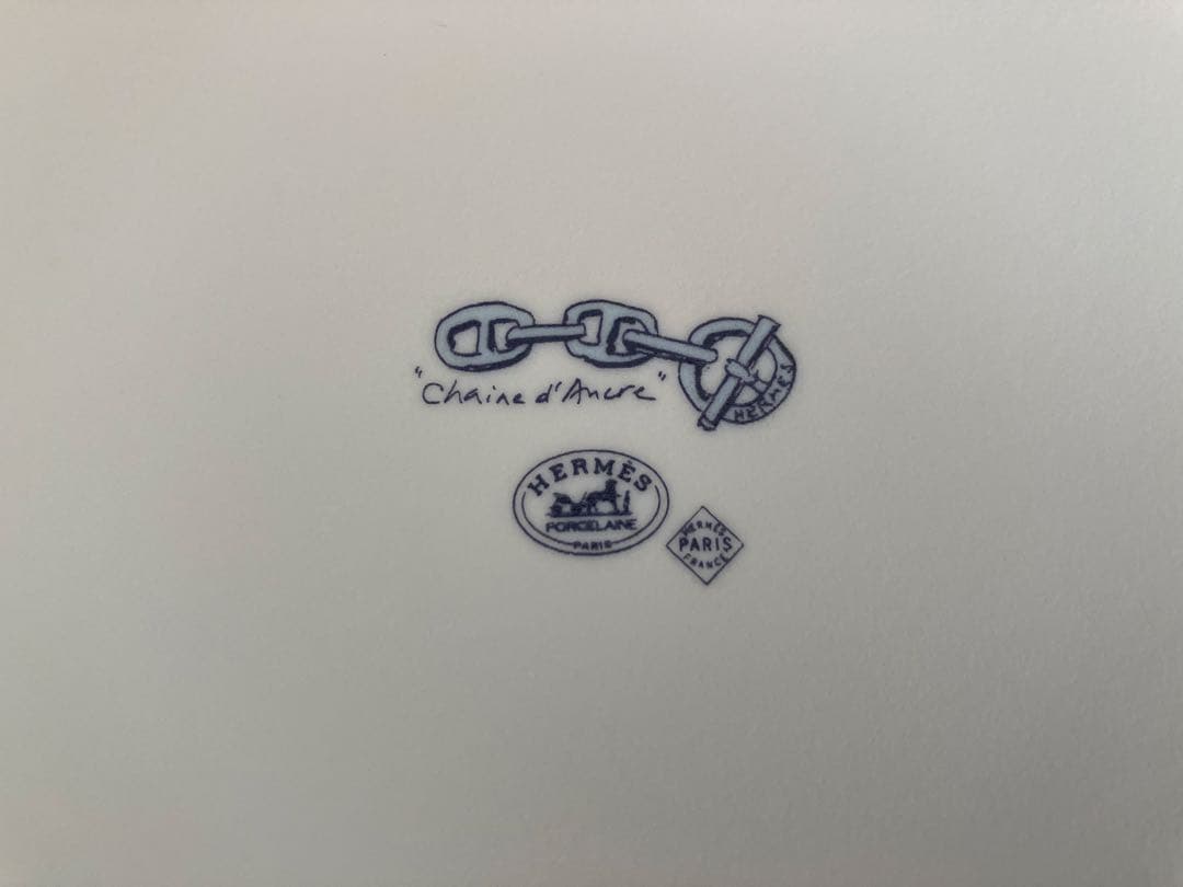 【未使用品】HERMES エルメス シェーヌダンクル　スクエアプレート 皿