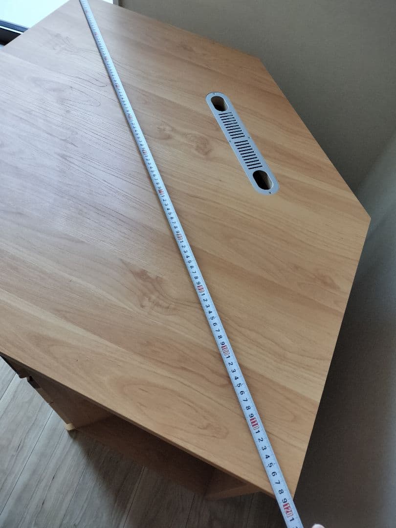 テレビボード　木製六角形テレビ台 引き出し付き