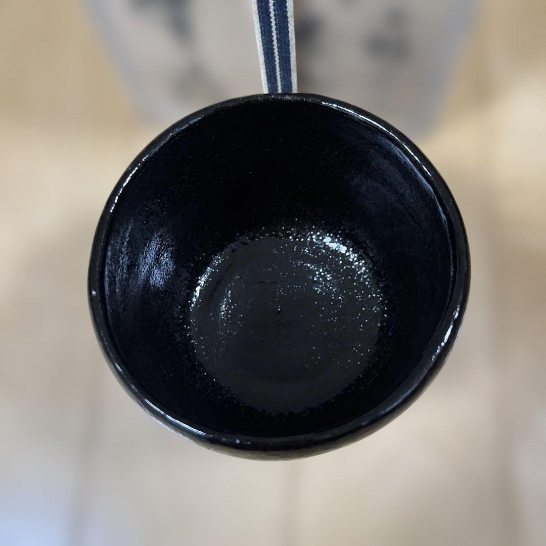 最終値下げ　「佐々木昭楽」　黒筒茶碗　銘小猿