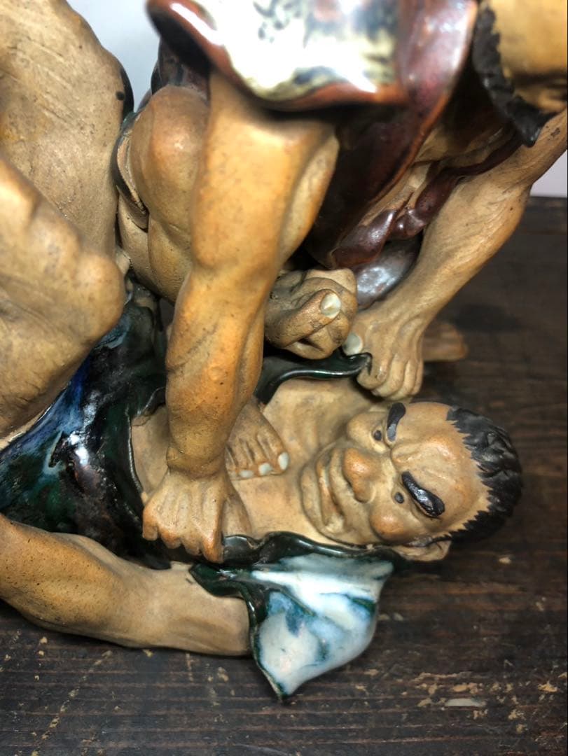 隅田焼 石黒香香 相撲 人形 明治時代