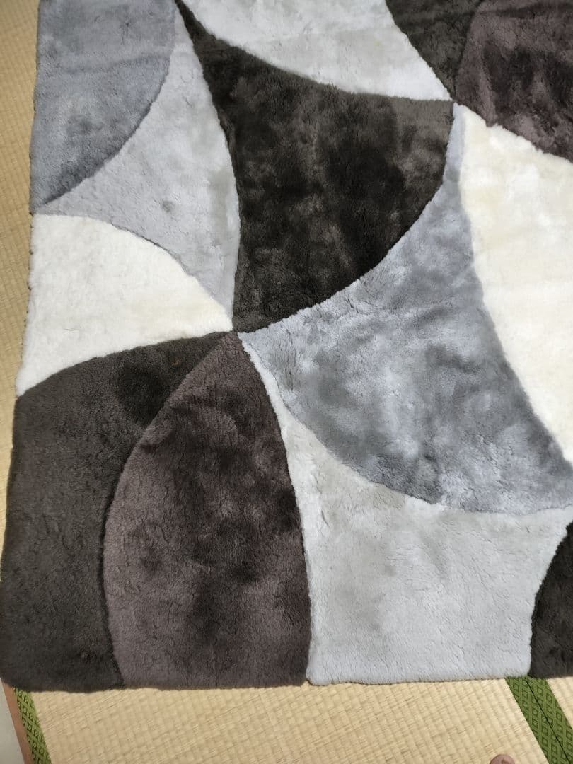 定価64万ニチロムートンラグカーペット200×200 クリーニング済み