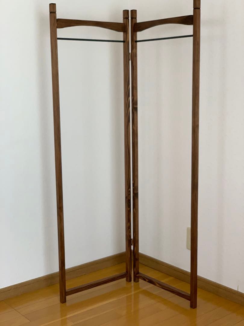 【洋書スタイル】木とアイアンのスリムハンガーラック