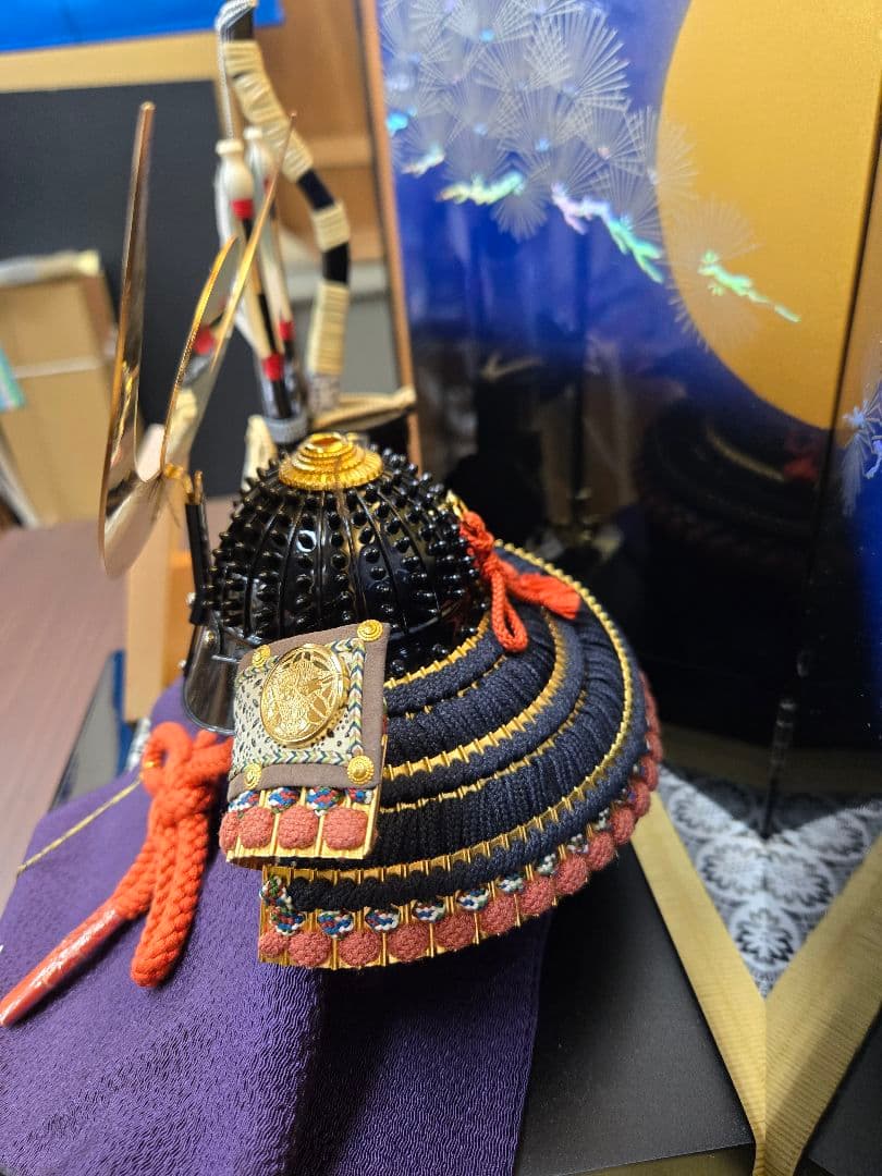 【展示品限り】五月人形　別所実正作　月光の兜　収納飾り　※閉店セール　S46