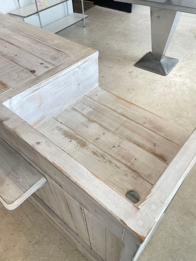 木製店舗什器 レジカウンター　ホワイトシャビー