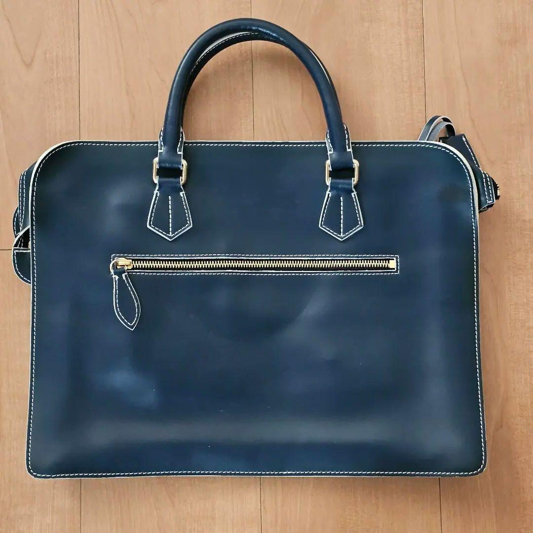 Boldrini SELLERIA ネイビー レザー ビジネスバッグ