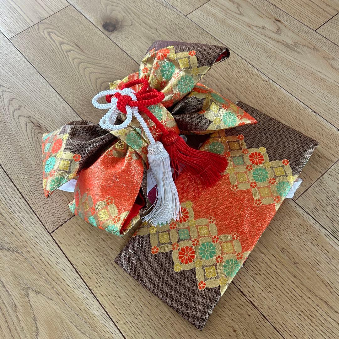 正絹　七五三 女の子7歳着物・帯セット　赤　レトロ　アンティーク