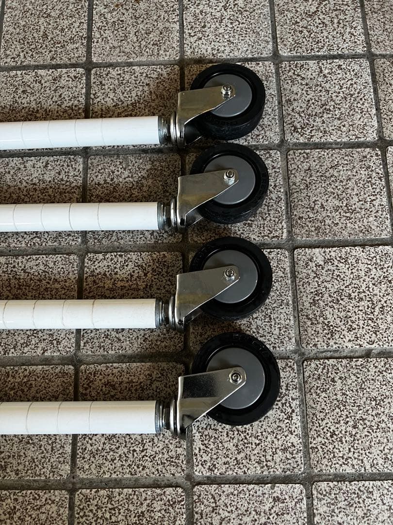 純正ホームエレクター　棚4段キャスター付きホワイト190cm×75cm×60cm