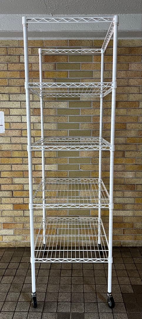 純正ホームエレクター　棚4段キャスター付きホワイト190cm×75cm×60cm