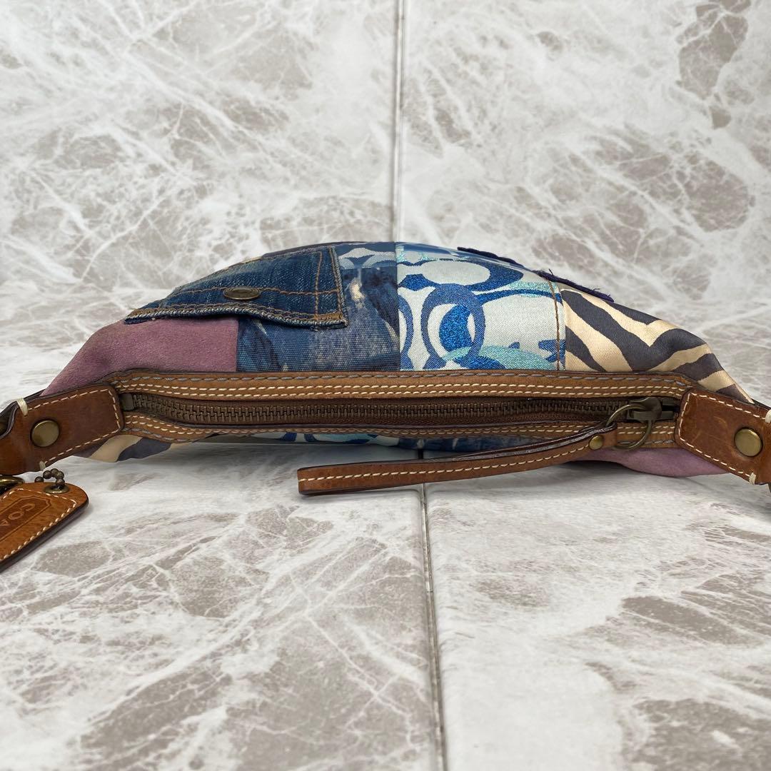 COACH コーチ パッチワーク デニム ショルダーバッグ