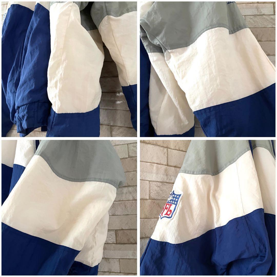 NFL 中綿ジャケット 刺繍ロゴ COWBOYS 裏地キルティング 青 白 M
