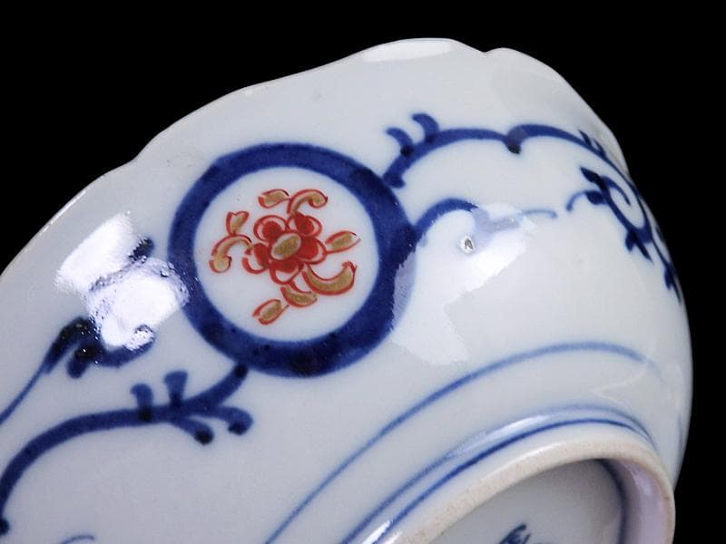 大聖寺伊万里　金襴手　福良雀の図　膾皿　５客　260AS-CXl