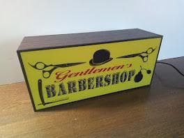 【Mサイズ】バーバー 理容室 ヘアーサロン 帽子 看板 置物 雑貨 ライトBOX