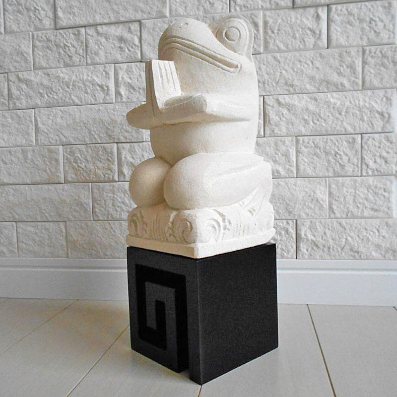 石像 お祈りかえる 渦巻き スクエア 飾り台 セット♪ スパ バリスパ エステ