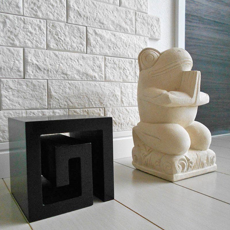 石像 お祈りかえる 渦巻き スクエア 飾り台 セット♪ スパ バリスパ エステ