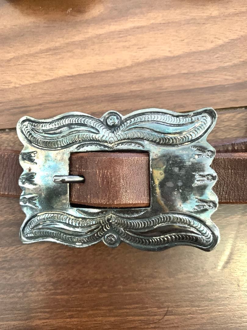 LGB コンチョ　メタリックシルバー　革　レア