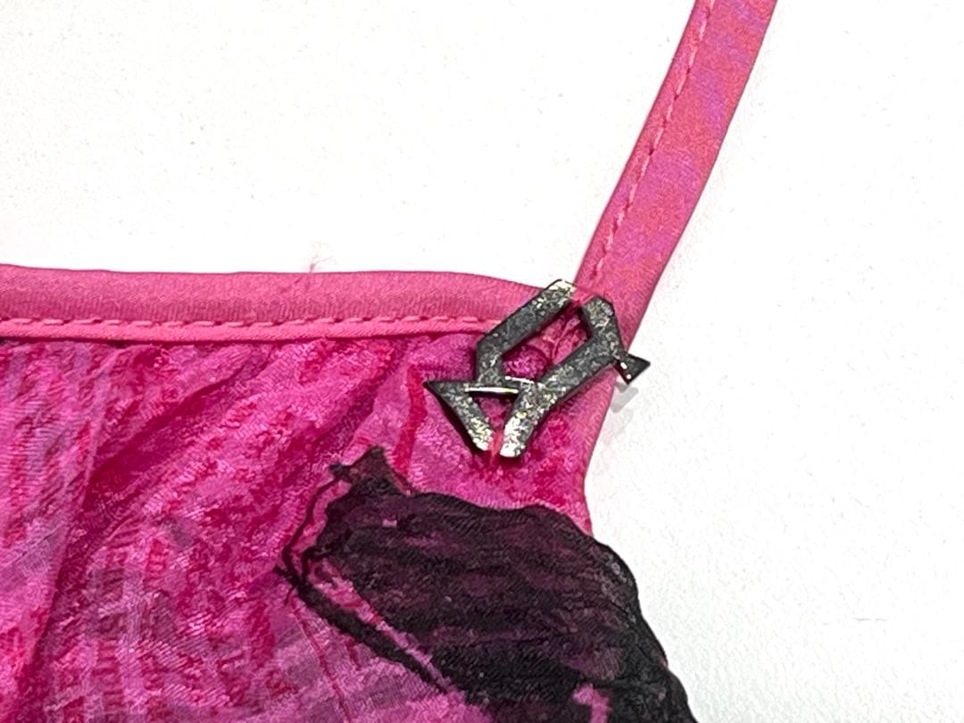 h832 新品　希少　ジョンガリアーノ　プリント　フリル　キャミソール　イタリア