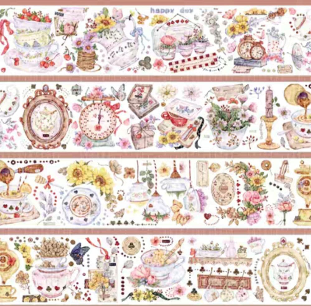 切売 168★ 海外 マスキングテープ マステ PET 装飾 花 虹光