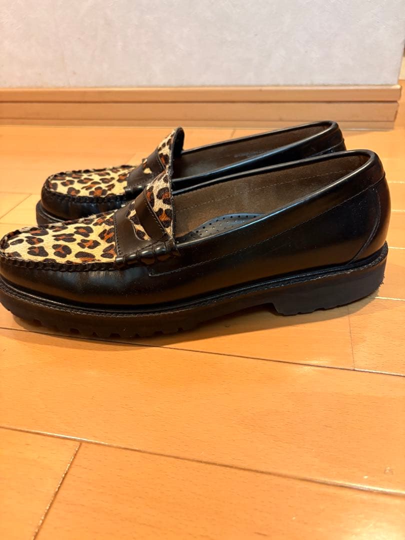 「美品 箱付き」G.H. Bass BA1509 ブラック＆レオパード 9