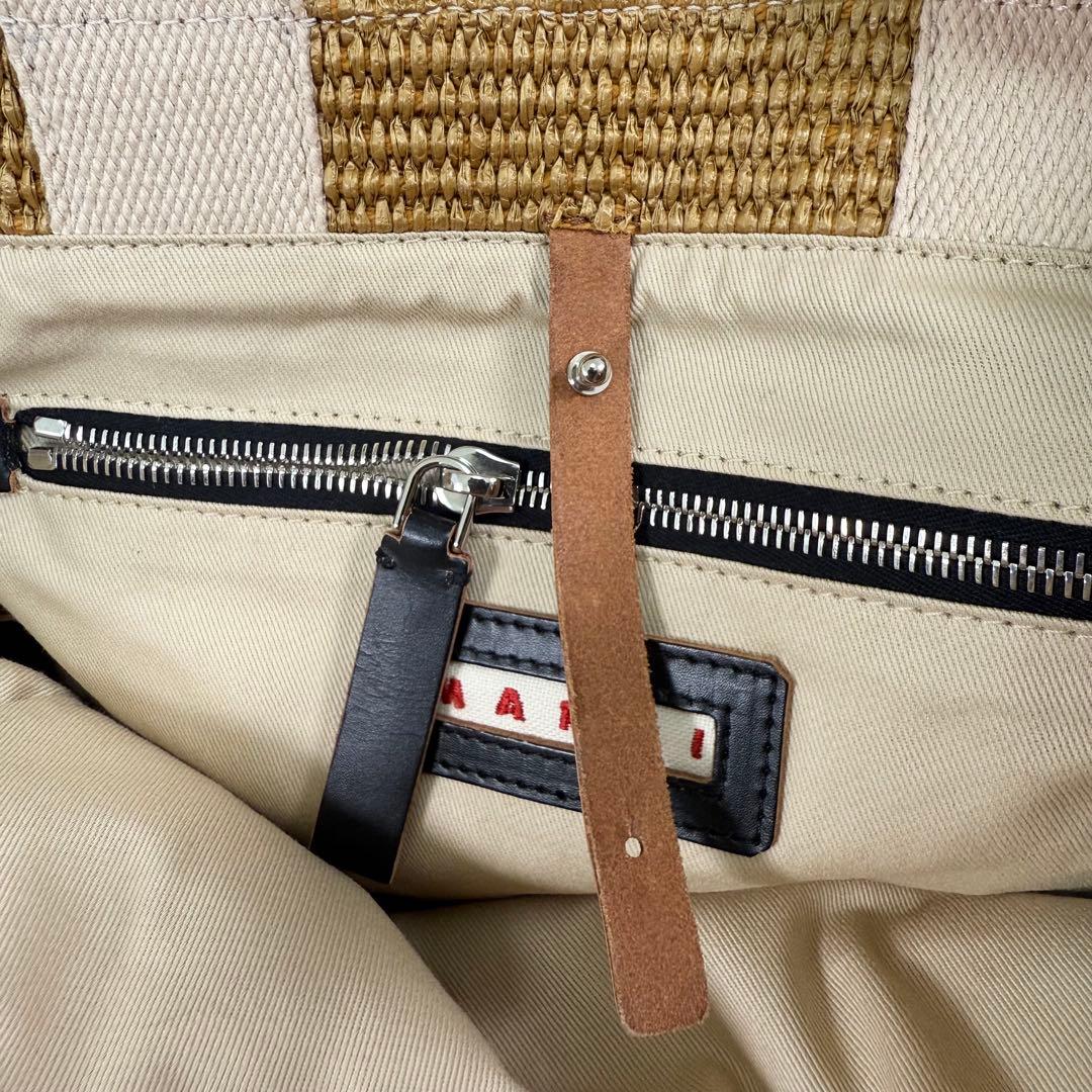 人気　MARNI マルニ　ラフィア　エフェクト　スモール　トートバッグ　ストロー