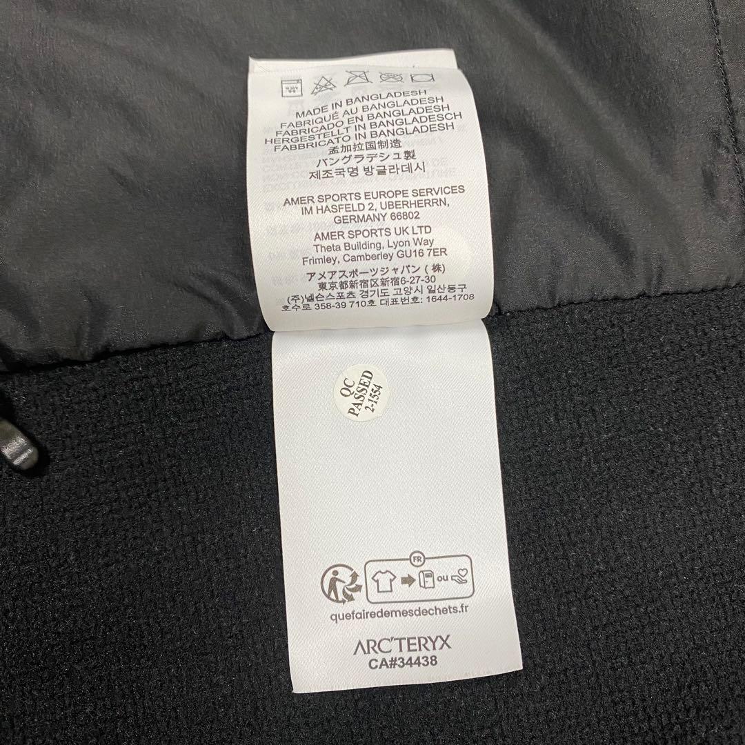 美品★ARC'TERYX Atom Hoody ナイロンジャケット 黒 XS