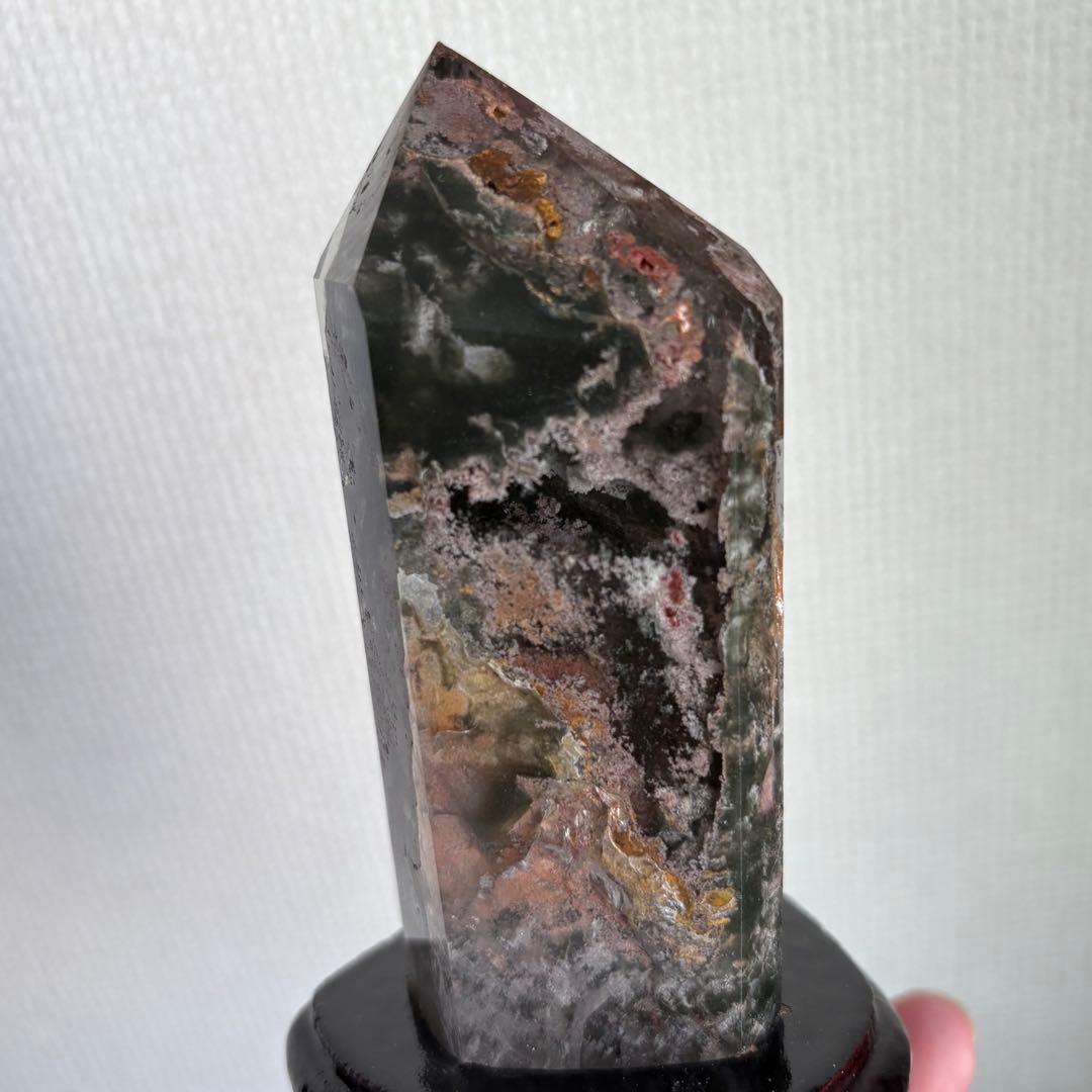 天然石 四季ガーデンクォーツ ポイント置物247g