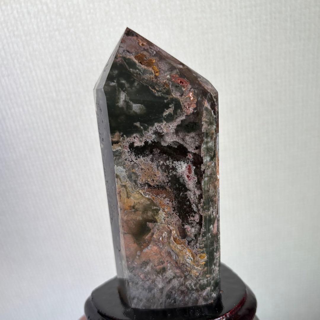 天然石 四季ガーデンクォーツ ポイント置物247g