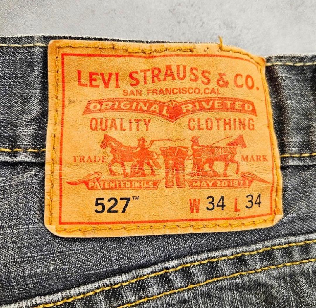 リーバイス527 Levis 先染めブラック　W34 フレアデニム　ブーツカット