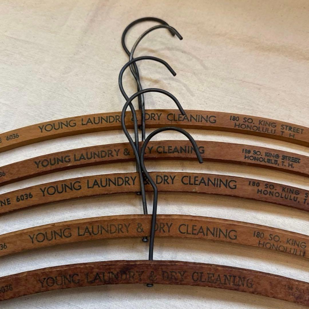 40s VINTAGE HANGER T.H. ハンガー セット 文字入