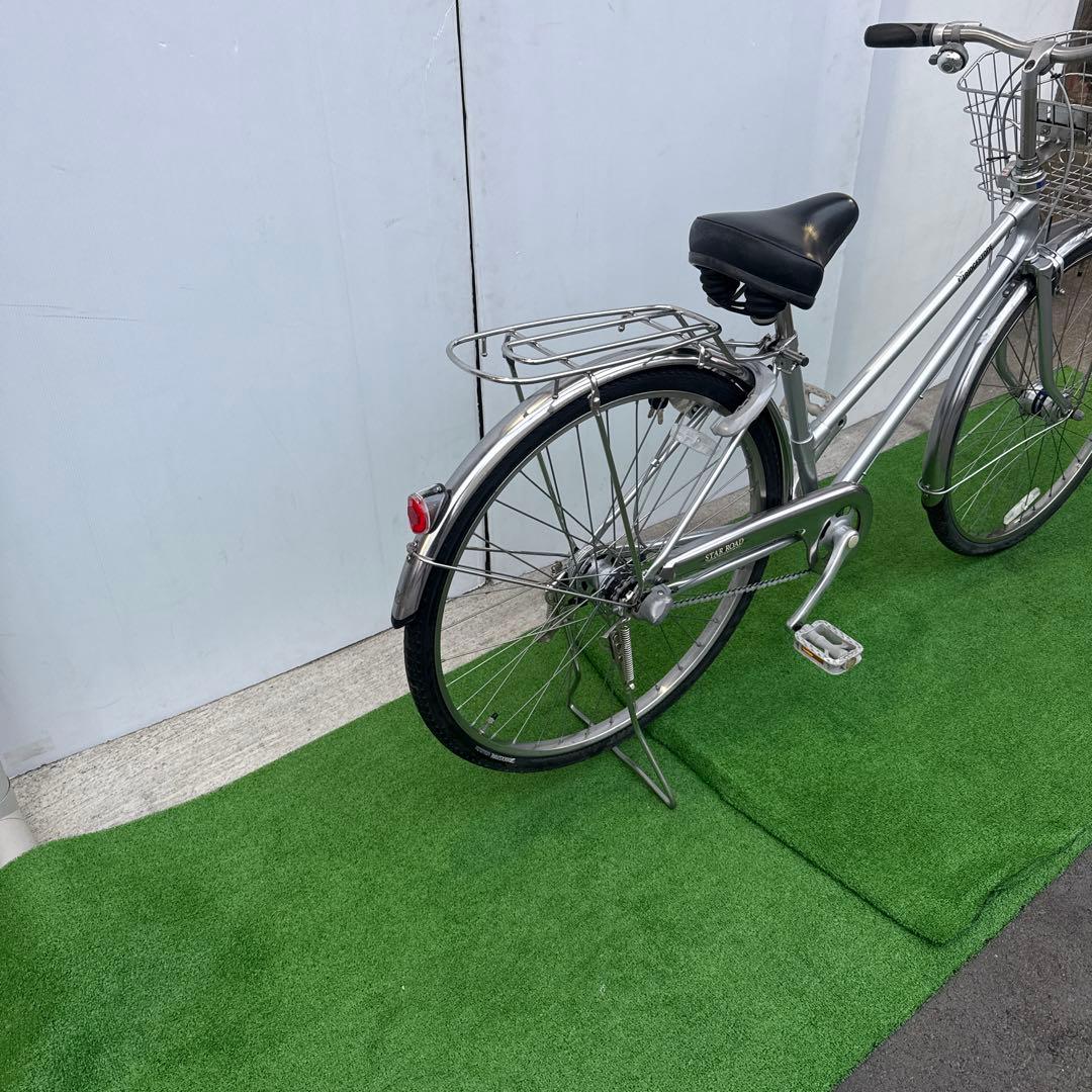 ブリヂストン 自転車26インチ 内3速 シルバー【引き取り限定】