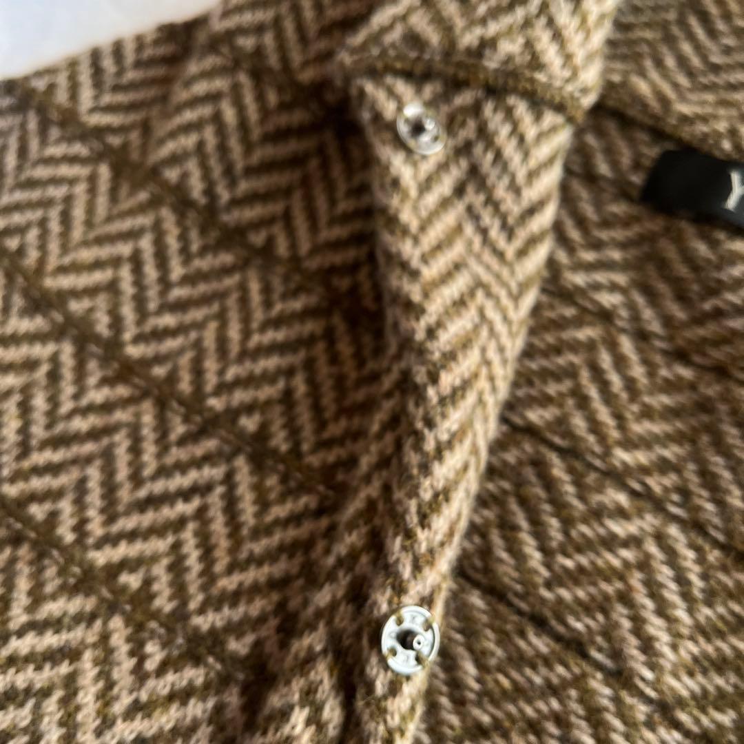 y'sヘリンボーン柄 フード付きジャケット