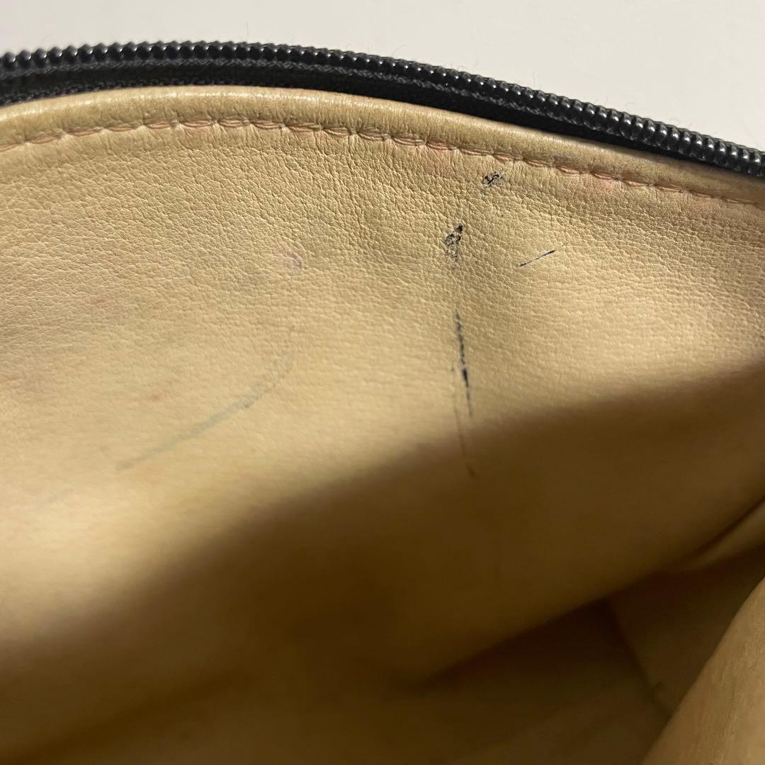 GUCCI グッチ マイクロGG柄 レザー×キャンバス ショルダーバッグ 黒色